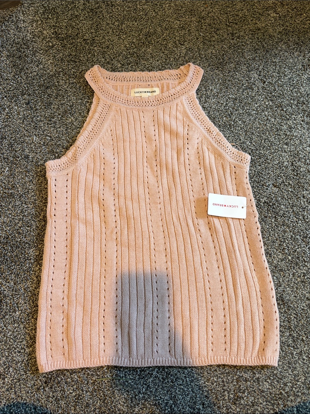 NWT Lucky Brand Blush Pink Knit Halter Tank